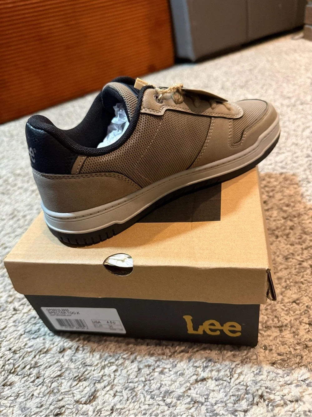 Lee Kids' Tan Casual Sneaker (Boys size 4.5/36)